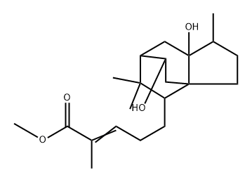 2-Pentenoic acid, 2-methyl-5-(octahydro-7a,8-dihydroxy-1,5,5-trimethyl-3a,6-ethano-3aH-inden-4-yl)-, methyl ester, [1S-[1α,3aβ,4β(E),6β,7aα,8R*]]- (9CI) Structure