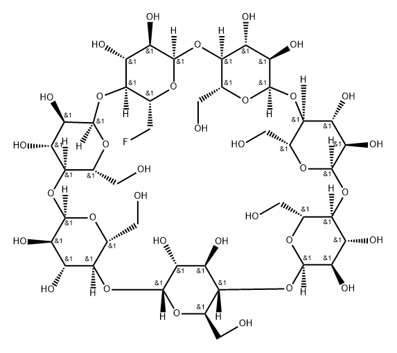 6-deoxy-6-fluorocyclomaltoheptaose Structure