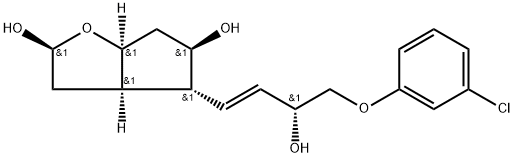 2H-Cyclopenta[b]furan-2,5-diol, 4-[4-(3-chlorophenoxy)-3-hydroxy-1-butenyl]hexahydro-, [2S-[2α,3aβ,4β(1E,3S*),5α,6aβ]]- (9CI) 구조식 이미지