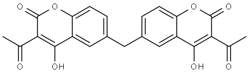 2H-1-Benzopyran-2-one, 6,6′-methylenebis[3-acetyl-4-hydroxy- Structure