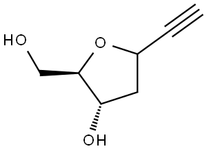 D-erythro-Hept-1-ynitol, 3,6-anhydro-1,2,4-trideoxy-, (3ξ)- Structure