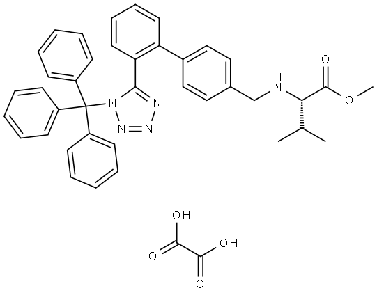 N-[[2'-(1-triphenylmethyltetrazol-5-yl)biphenyl-4-yl]methyl]valine methyl ester oxalate Structure