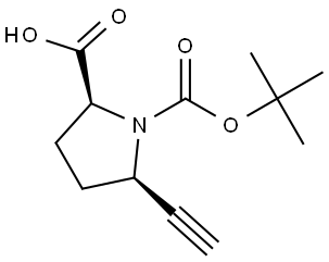 1-(1,1-Dimethylethyl) (2S,5R)-5-ethynyl-1,2-pyrrolidinedicarboxylate Structure