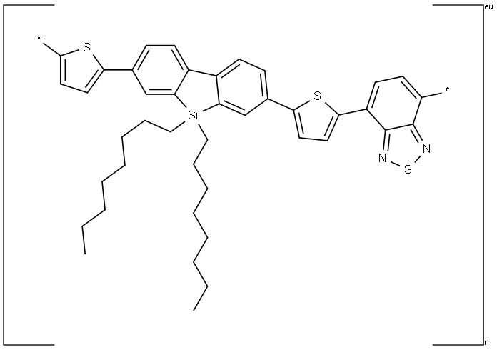 Poly[2,7-(9,9-bis(2-ethylhexyl)-dibenzosilole)-alt-4,7-bis(thiophen-2-yl)benzo-2,1,3-thiadiazole] Structure