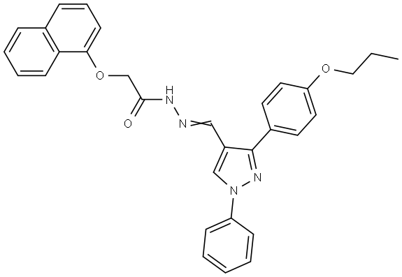 2-(1-NAPHTHYLOXY)-N'-{(E)-[1-PHENYL-3-(4-PROPOXYPHENYL)-1H-PYRAZOL-4-YL]METHYLIDENE}ACETOHYDRAZIDE Structure