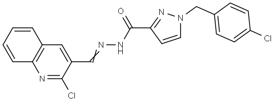 1-(4-CL-BENZYL)-N'-((2-CL-3-QUINOLINYL)METHYLENE)-1H-PYRAZOLE-3-CARBOHYDRAZIDE Structure