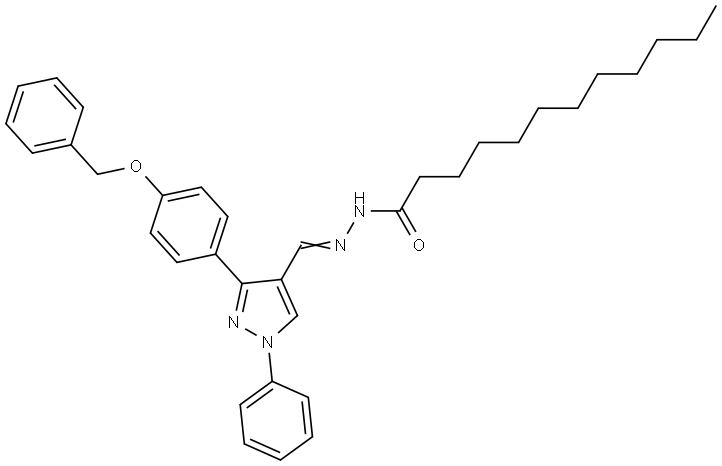 N'-((3-(4-(BENZYLOXY)PH)-1-PHENYL-1H-PYRAZOL-4-YL)METHYLENE)DODECANOHYDRAZIDE Structure