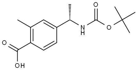 (S)-4-(1-((tert-Butoxycarbonyl)amino)ethyl)-2-methylbenzoic acid Structure