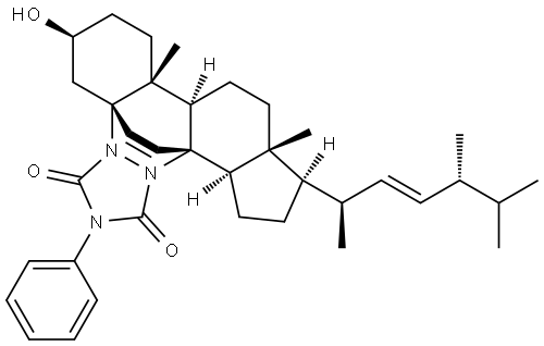 4a,13b-Etheno-1H,9H-benzo[c]cyclopenta[h][1,2,4]triazolo[1,2-a]cinnoline-1,3(2H)-dione, 5,6,7,8,8a,8b,10,10a,11,12,13,13a-dodecahydro-6-hydroxy-8a,10a-dimethyl-2-phenyl-11-[(1R,2E,4R)-1,4,5-trimethyl-2-hexenyl]-, (4aS,6S,8aR,8bR,10aR,11R,13aR,13bS)- Structure