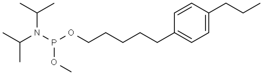 methyl (5-(4-propylphenyl)pentyl) diisopropylphosphoramidite Structure