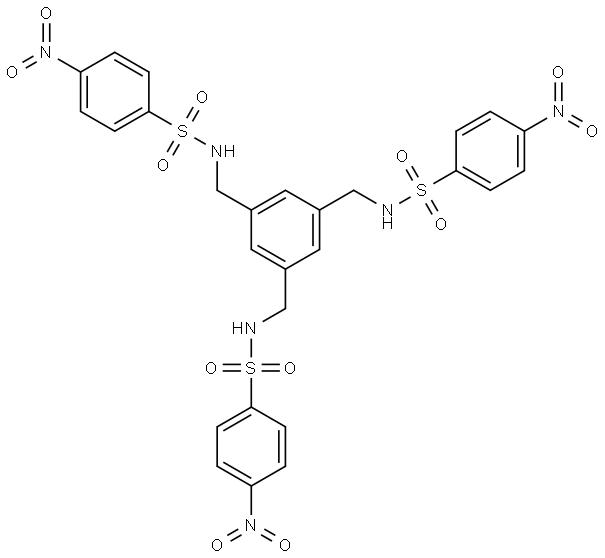 N,N',N''-(benzene-1,3,5-triyltris(methylene))tris(4-nitrobenzenesulfonamide) Structure