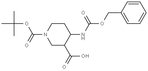 1-Boc-4-Cbz-amino-piperidine-3-carboxylic acid Structure