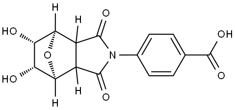 4-((4R,5S,6R,7S)-5,6-dihydroxy-1,3-dioxohexahydro-1H-4,7-epoxyisoindol-2(3H)-yl)benzoic acid Structure