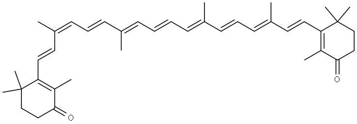 β,β-Carotene-4,4'-dione, 9-cis- Structure