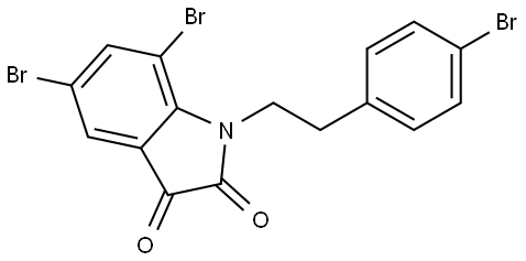 5,7-Dibromo-1-[2-(4-bromophenyl)ethyl]-1H-indole-2,3-dione Structure