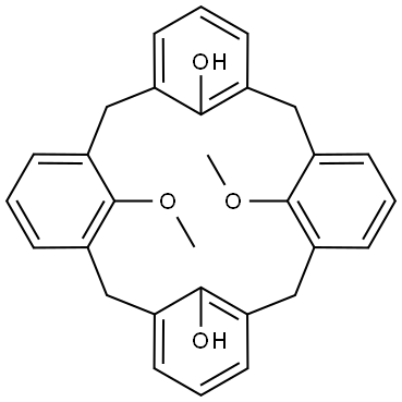 Pentacyclo[19.3.1.13,7.19,13.115,19]octacosa-1(25),3,5,7(28),9,11,13(27),15,17,19(26),21,23-dodecaene-25,27-diol, 26,28-dimethoxy-, stereoisomer Structure