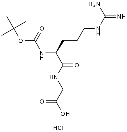 Glycine, N2-[(1,1-dimethylethoxy)carbonyl]-L-arginyl-, hydrochloride (1:1) Structure