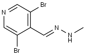 4-Pyridinecarboxaldehyde, 3,5-dibromo-, 2-methylhydrazone, [C(E)]- 구조식 이미지