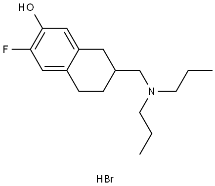 7-((dipropylamino)methyl)-3-fluoro-5,6,7,8-tetrahydronaphthalen-2-ol hydrobromide Structure