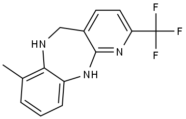 5H-Pyrido[2,3-b][1,5]benzodiazepine, 6,11-dihydro-7-methyl-2-(trifluoromethyl)- Structure