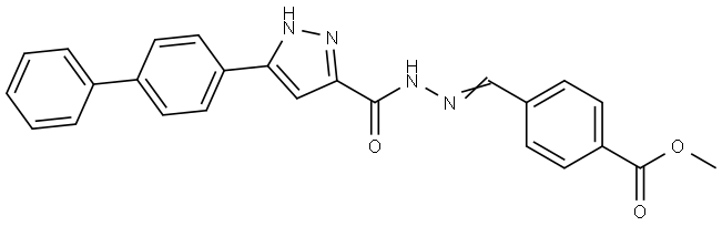 ME 4-(2-((3-(1,1'-BI-PH)-4-YL-1H-PYRAZOL-5-YL)CARBONYL)CARBOHYDRAZONOYL)BENZOATE Structure