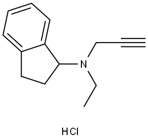 1H-Inden-1-amine, N-ethyl-2,3-dihydro-N-2-propyn-1-yl-, hydrochloride (1:1) Structure