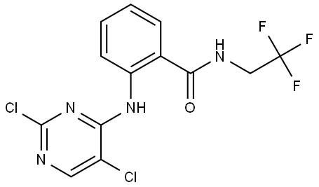 2-((2,5-Dichloropyrimidin-4-yl)amino)-N-(2,2,2-trifluoroethyl)benzamide Structure