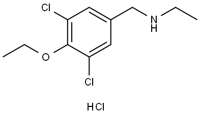 Benzenemethanamine, 3,5-dichloro-4-ethoxy-N-ethyl-, hydrochloride (1:1) Structure