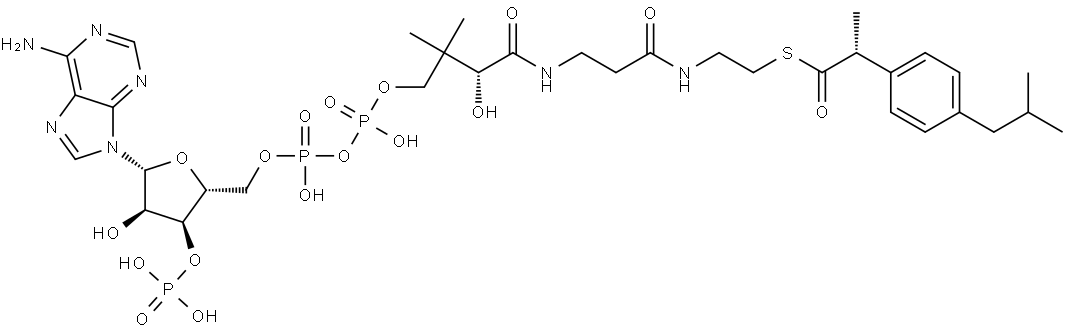 Coenzyme A, S-[(αR)-α-methyl-4-(2-methylpropyl)benzeneacetate] Structure