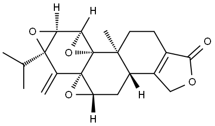 (3bS,4aS,5aS,6aR,7aS,7bS,8aS,8bS)-3b,4,4a,6,6a,7a,7b,8b,9,10-Decahydro-8b-methyl-6-methylene-6a-(1-methylethyl)trisoxireno[4b,5:6,7:8a,9]phenanthro[1,2-c]furan-1(3H)-one Structure