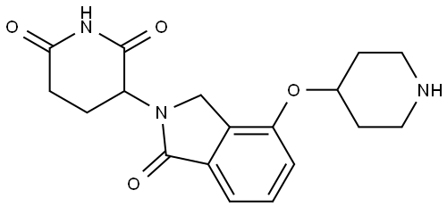 3-[1-oxo-4-(4-piperidyloxy)isoindolin-2-yl]piperidine-2,6-dione Structure