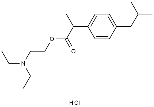 2-(diethylamino)ethyl 2-(4-isobutylphenyl)propionate hydrochloride Structure