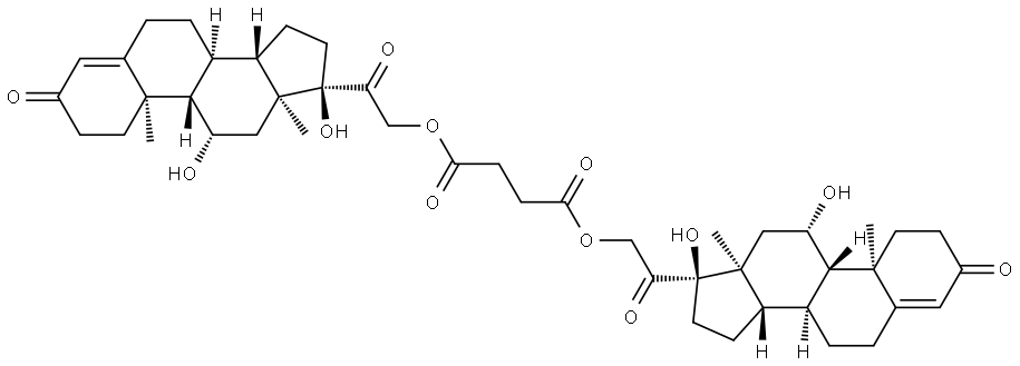 Pregn-4-ene-3,20-dione, 21,21'-(1,4-dioxo-1,4-butanediyl)bis(oxy)]bis[11,17-dihydroxy- Structure