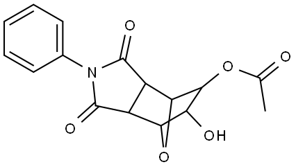 6-hydroxy-1,3-dioxo-2-phenyloctahydro-1H-4,7-epoxyisoindol-5-yl acetate Structure