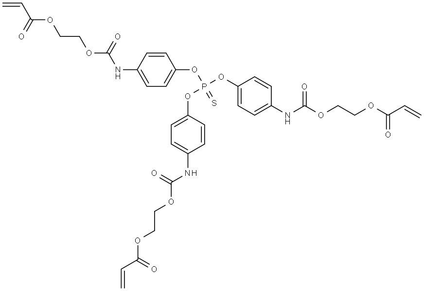 2-Propenoic acid, 1,1',1''-[phosphinothioylidynetris(oxy-4,1-phenyleneiminocarbonyloxy-2,1-ethanediyl)] ester Structure