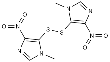 1H-Imidazole, 5,5'-dithiobis[1-methyl-4-nitro- (9CI) Structure