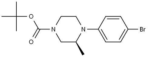 1-Piperazinecarboxylic acid, 4-(4-bromophenyl)-3-methyl-, 1,1-dimethylethyl ester, (3S)- Structure