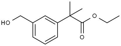 Benzeneacetic acid, 3-(hydroxymethyl)-α,α-dimethyl-, ethyl ester 구조식 이미지