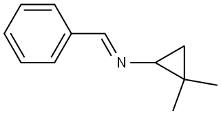 Cyclopropanamine, 2,2-dimethyl-N-(phenylmethylene)-, [N(E)]- 구조식 이미지