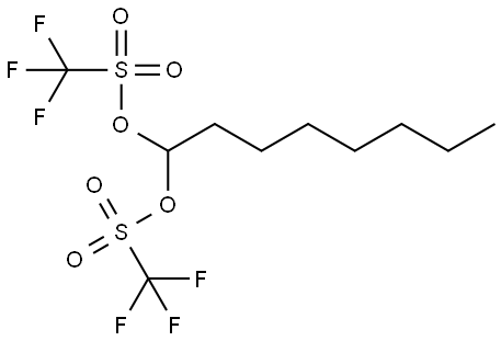 Methanesulfonic acid, 1,1,1-trifluoro-, 1,1'-octylidene ester 구조식 이미지