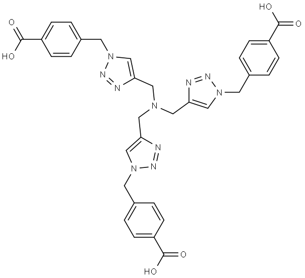 Benzoic acid, 4,4',4''-[nitrilotris(methylene-1H-1,2,3-triazole-4,1-diylmethylene)]tris- Structure