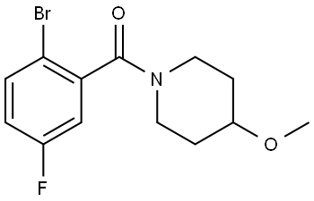 (2-Bromo-5-fluorophenyl)(4-methoxy-1-piperidinyl)methanone Structure