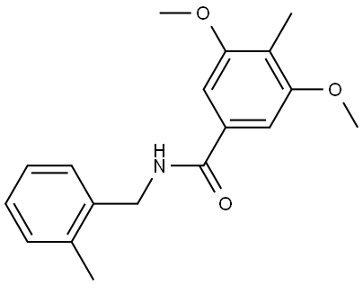 3,5-Dimethoxy-4-methyl-N-[(2-methylphenyl)methyl]benzamide Structure