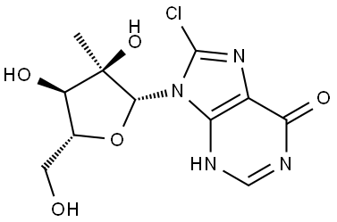 8-Chloro-2’-beta-C-methyl inosine Structure