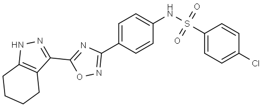 Benzenesulfonamide, 4-chloro-N-[4-[5-(4,5,6,7-tetrahydro-1H-indazol-3-yl)-1,2,4-oxadiazol-3-yl]phenyl]- Structure