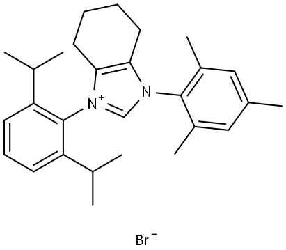 1H-Benzimidazolium, 3-[2,6-bis(1-methylethyl)phenyl]-4,5,6,7-tetrahydro-1-(2,4,6… Structure