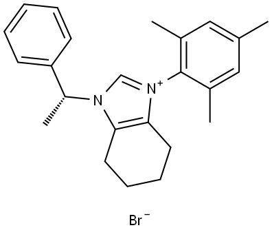 1H-Benzimidazolium, 4,5,6,7-tetrahydro-1-[(1R)-1-phenylethyl]-3-(2,4,6-trimethyl… Structure