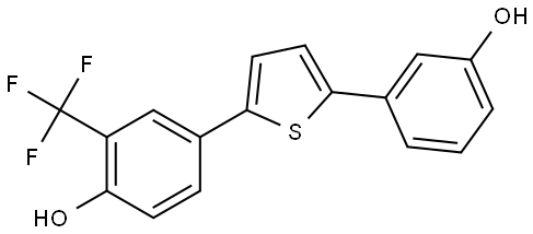 Phenol, 4-[5-(3-hydroxyphenyl)-2-thienyl]-2-(trifluoromethyl)- Structure