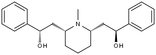 2,6-Piperidinediethanol, 1-methyl-α2,α6-diphenyl-, (α2S,α6S,2R,6S)- Structure