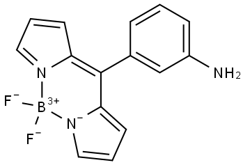 10-(3-aminophenyl)-5,5-difluoro-5H-5l4-dipyrrolo[1,2-c:2',1'-f][1,3,2]diazaborinin-4-ium Structure